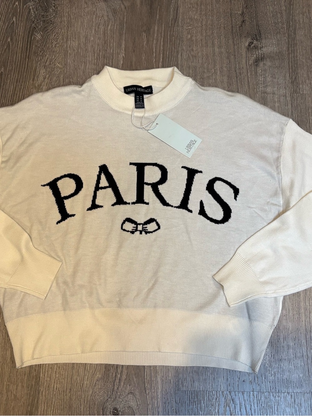 PARIS Cream Colored Sweater NWT Size Medium